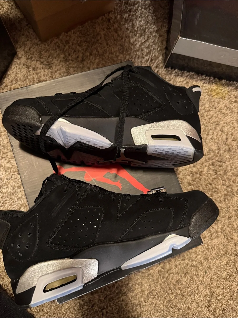 Jordan Black Low-Top Sneakers with Metallic Lace Tips